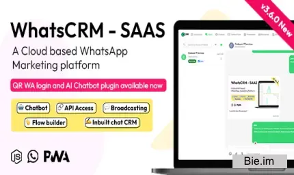WhatsCRM v5.0.0 - Chatbot, Flow Builder, API Access, WhatsApp CRM SAAS System