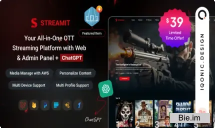 Streamit Laravel - Movie, TV Show, Video Streaming Platform With Laravel with ChatGPT