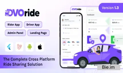 OvoRide - Complete Cross Platform Ride Sharing Solution