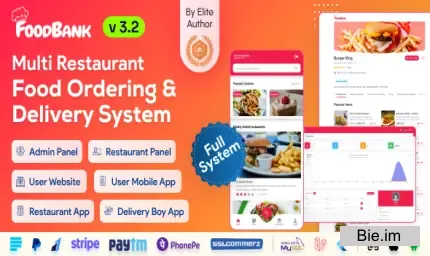 FoodBank Multi Restaurant v3.4 - Restaurant App with Admin & Restaurant Panel - nulled