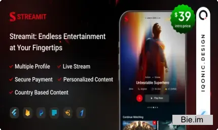 Streamit - OTT Streaming Flutter App (Add-on)