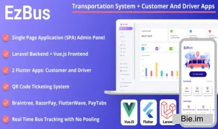 EZBus - Transportation Management Solution - Two Flutter Apps + Backend + Admin panel