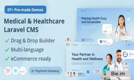 Prohealth v1.1 - Medical and Healthcare Laravel CMS With Live Page Builder