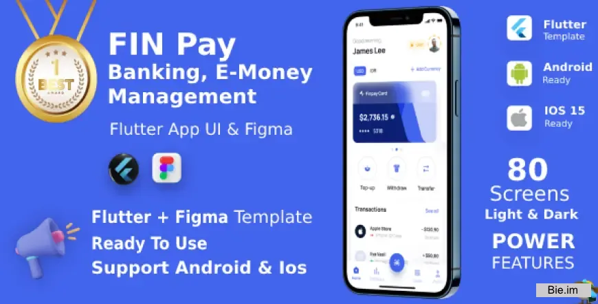 FinPay App - ANDROID + IOS + FIGMA - UI Kit - Flutter