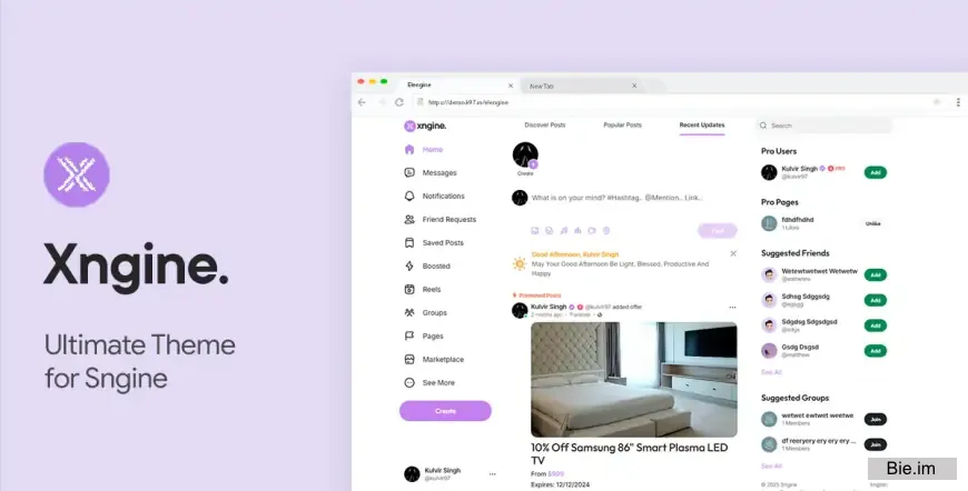Xngine - The Ultimate Sngine Theme