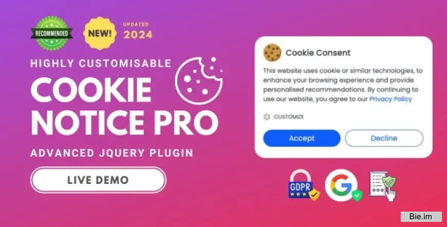Cookie Notice Pro - Advanced jQuery Plugin