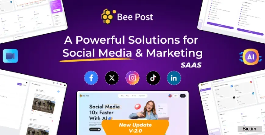 BeePost - AI Social Media Management & Content Creation SaaS with Subscription System