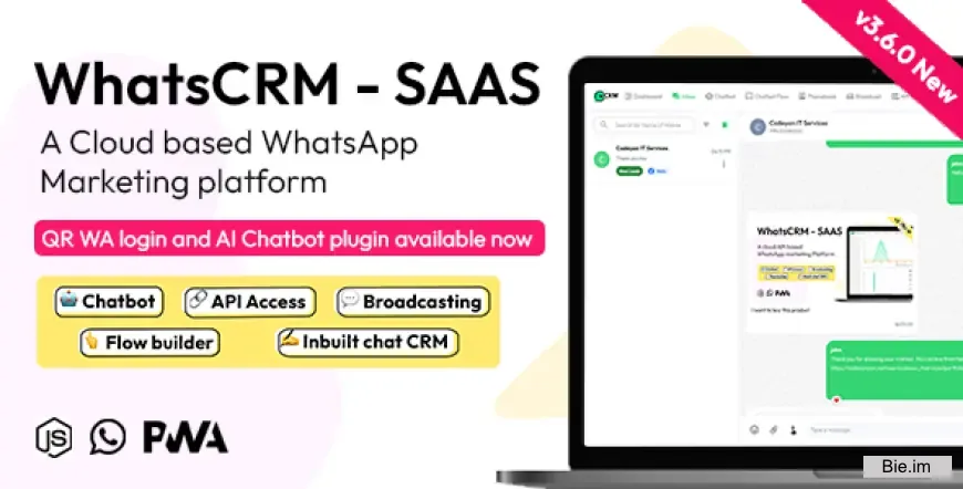 WhatsCRM - Chatbot, Flow Builder, API Access, WhatsApp CRM SAAS System