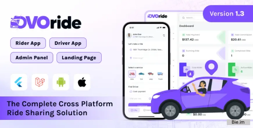 OvoRide - Complete Cross Platform Ride Sharing Solution