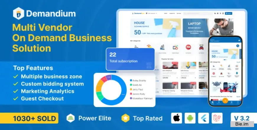 Demandium – Multi Provider On Demand, Handyman, Home service App with admin panel