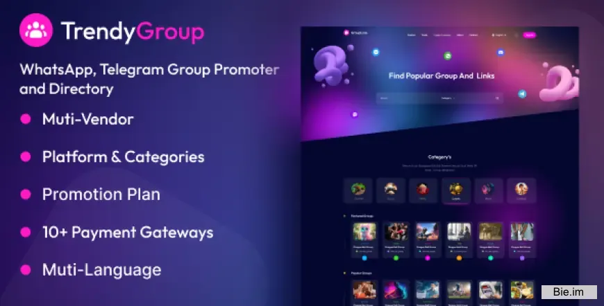 TrendyGroup - Whatsapp, Telegram Group Promoter and Directory