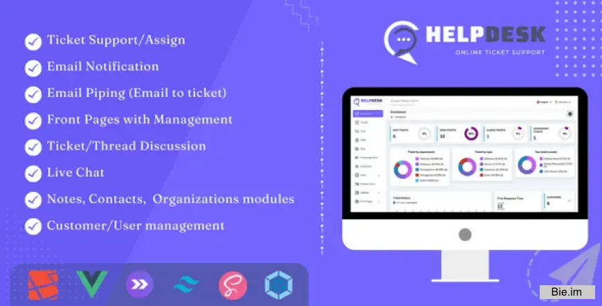 HelpDesk - Online Ticketing System with Website - ticket support and management