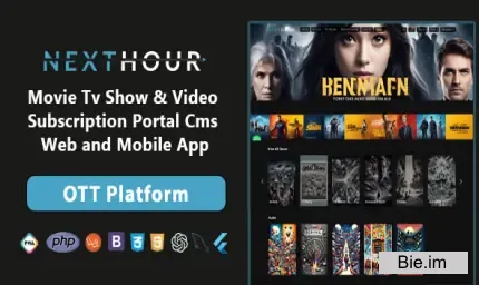 Next Hour - Movie Tv Show & Video Subscription Portal Cms Web and Mobile App
