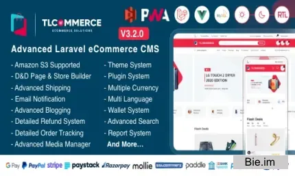 TLCommerce - Laravel & VueJS Powered Ecommerce CMS with PWA