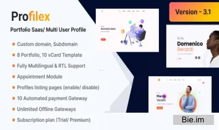 Profilex v3.1 - Portfolio Website Builder SAAS (Multitenant)