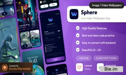 Sphere - Live Wallpaper App - Android Wallpaper app with admin panel (Laravel) - 10 march 2025