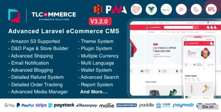 TLCommerce - Laravel & VueJS Powered Ecommerce CMS with PWA