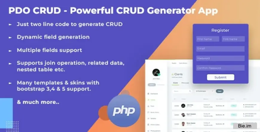 PDO Crud v7.2 – Advanced PHP CRUD application (Form Builder & Database Management)