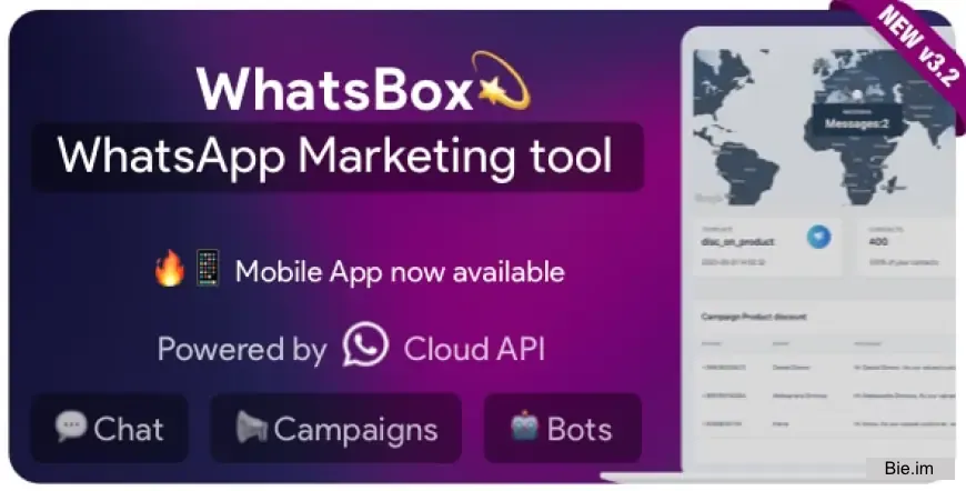 WhatsBox v3.7 - The WhatsApp Marketing - Bulk Sender, Chat, Bots, SaaS