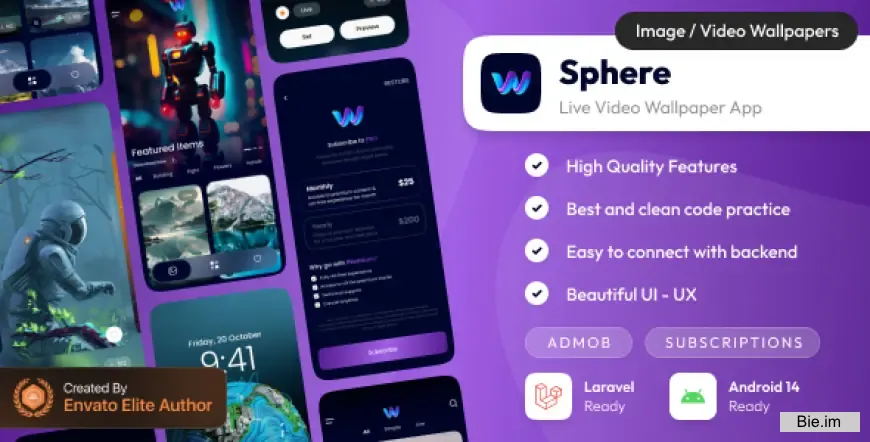 Sphere - Live Wallpaper App - Android Wallpaper app with admin panel (Laravel) - 10 march 2025