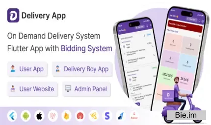Delivery App v28.0 - On Demand Delivery System Flutter App with bidding system