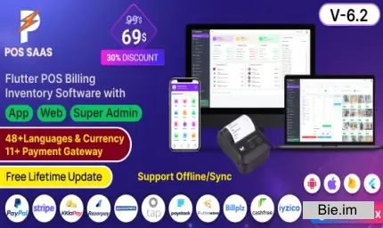 POS SAAS v6.2 - Flutter POS Billing Inventory Software with HRM - nulled
