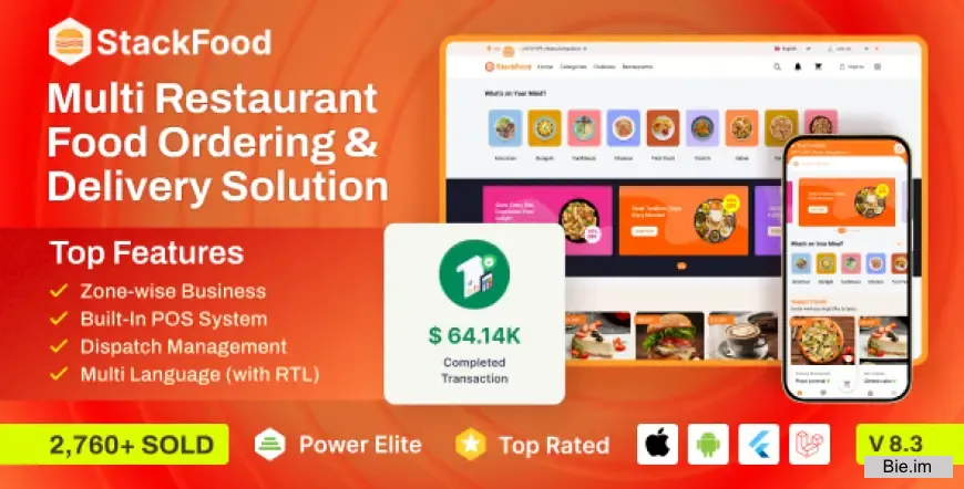 StackFood v8.3 - Multi Restaurant Food Delivery App with Laravel Admin and Restaurant Panel - nulled