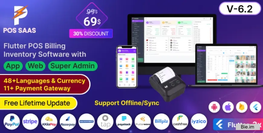 POS SAAS v6.2 - Flutter POS Billing Inventory Software with HRM - nulled