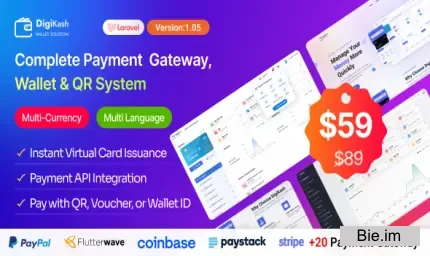 DigiKash v1.0.5 - Complete Payment Gateway, Wallet & QR System