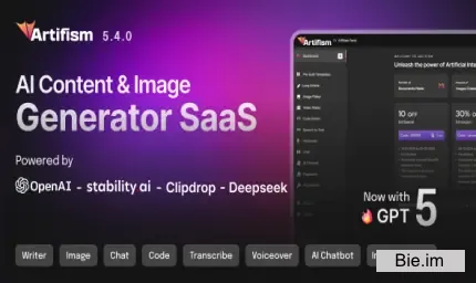 Artifism v6.3.0 - AI Content & Image Generator SaaS - nulled