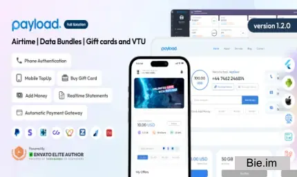 PayLoad v1.2.0 - Airtime - Data Bundles - Gift cards and VTU Full Solution