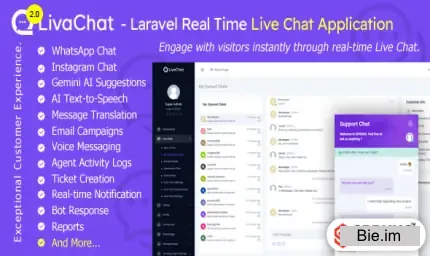 LivaChat - Laravel Real Time Live Chat Application