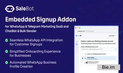 SaleBot WhatsApp Embedded Signup Addon for SaleBot v1.0.0