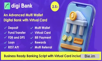 Digibank v2.5.1 - Advanced Multi Wallet Digital Banking System with Virtual Card and Rewards - nulled