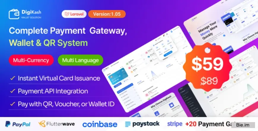 DigiKash v1.0 - Complete Payment Gateway, Wallet & QR System
