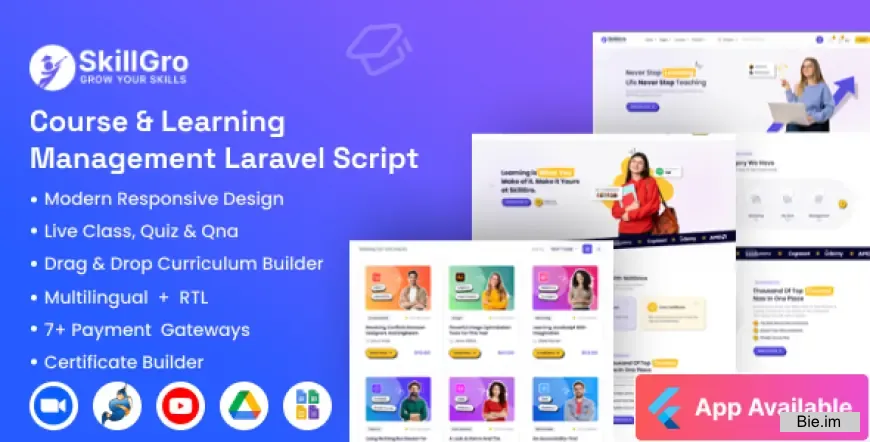 SkillGro - Course & Learning Management System Laravel Script (LMS)