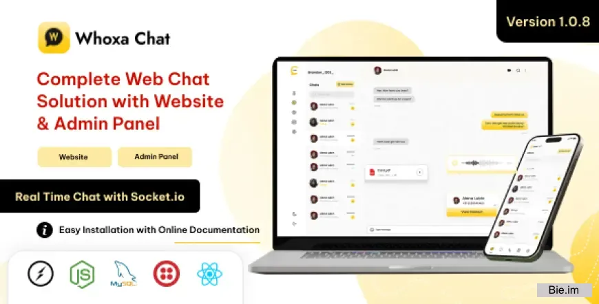 Whoxa Chat v1.0.8 - Chat Script | Web Whatsapp Clone | Nodejs chat Software | Chat Website | Group Chat