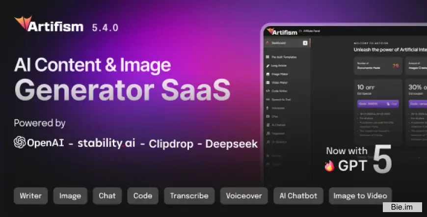 Artifism v5.4.0 - AI Content & Image Generator SaaS - nulled
