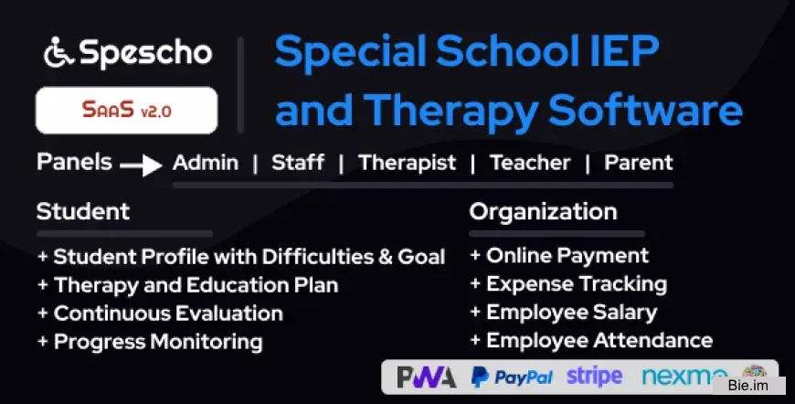 Spescho v1.0 - Special School IEP and Therapy Software