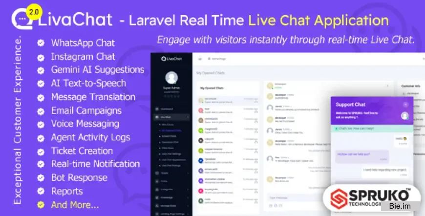 LivaChat - Laravel Real Time Live Chat Application