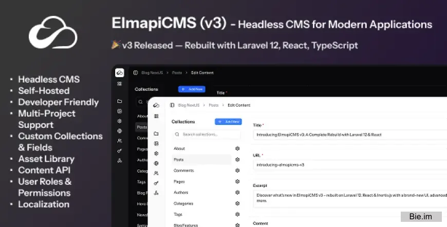 ElmapiCMS v3.0 - Headless CMS for building Content API