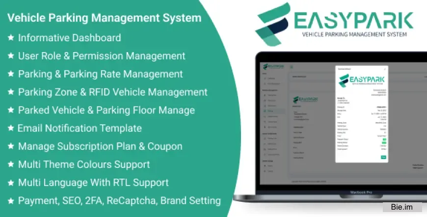 EasyPark SaaS v1.8 - Vehicle Parking Management System