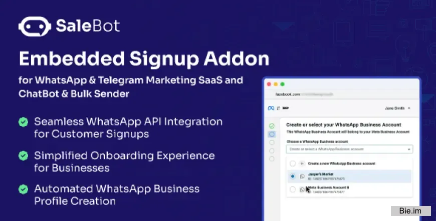 SaleBot WhatsApp Embedded Signup Addon for SaleBot v1.0.0