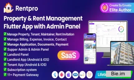 RentPro v1.0 - Best Property & Rent Management Software with Laravel Admin + Flutter Mobile App