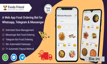 Foody Friend v3.0 - Restaurant Food Ordering Bot for WhatsApp, Telegram, Messenger (SAAS Based)