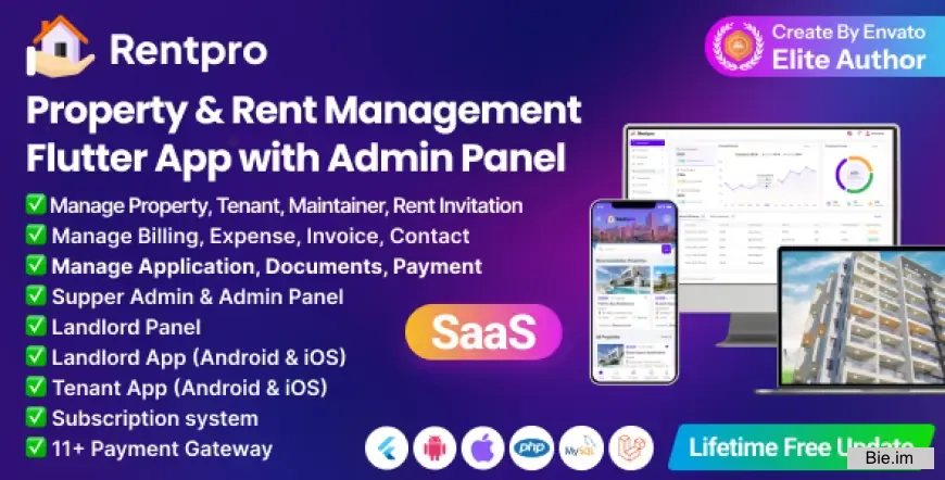 RentPro v1.0 - Best Property & Rent Management Software with Laravel Admin + Flutter Mobile App