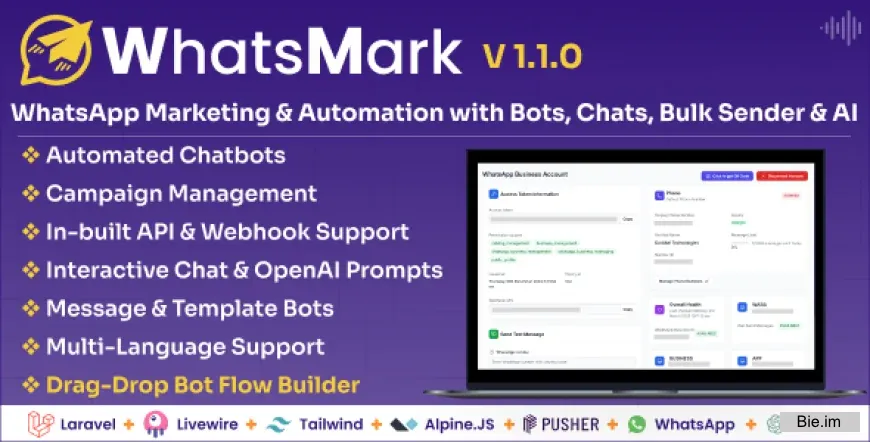 WhatsMark: WhatsApp Marketing And Automation Platform with Bots, Chats, Bulk Sender & AI v1.1.0