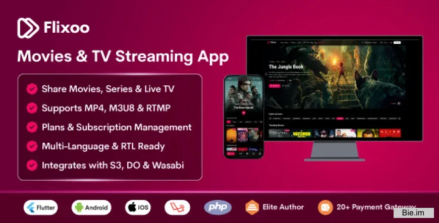 Flixoo v1.0.1 - AI-Powered OTT CMS for Movies, Series & Live TV (Web + Mobile) with Monetization