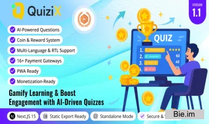 QuiziX v1.1 - AI Quiz & Trivia Game - Laravel + Next.js Gamified Quiz Platform