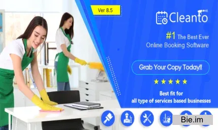 Online appointment booking system for maid services and cleaning companies - Cleanto v8.5